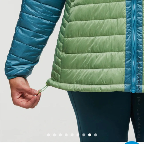 Capa Women's 1X Insulated Hooded Jacket Blue Light Green NWT Puff Puffer Puffy - Picture 15 of 16